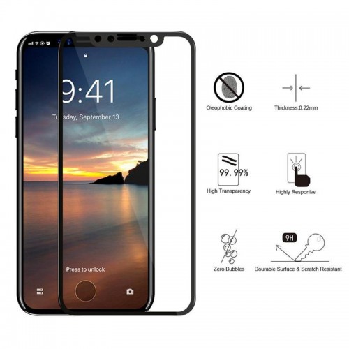 IPHONE X 5D TEMPERED GLASS