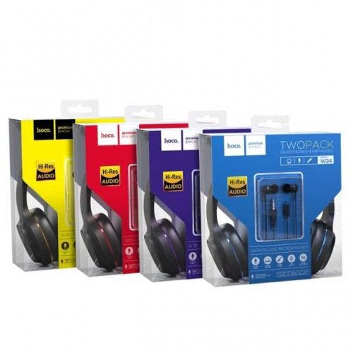 Hoco W24 Enlighten Headphones wired with mic set with earphones