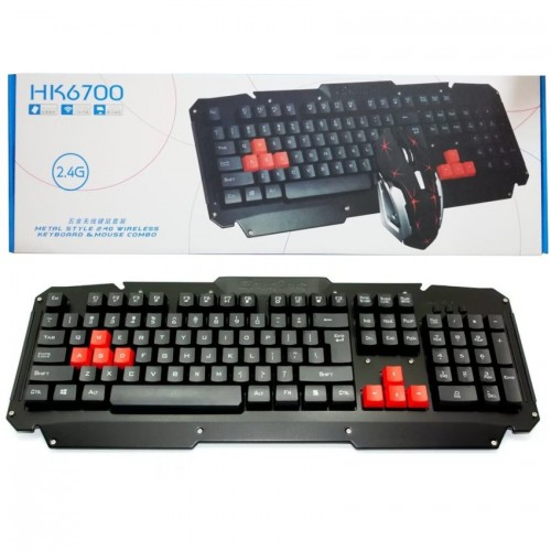 HK6700 Metal Style 2.4G Wireless Keyboard & Mouse Combo